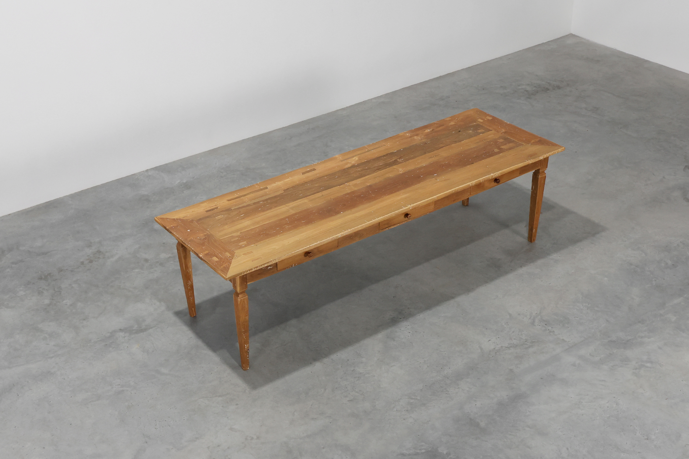 Large french provincial farm table in elm wood, France ca. 1850thumbnail